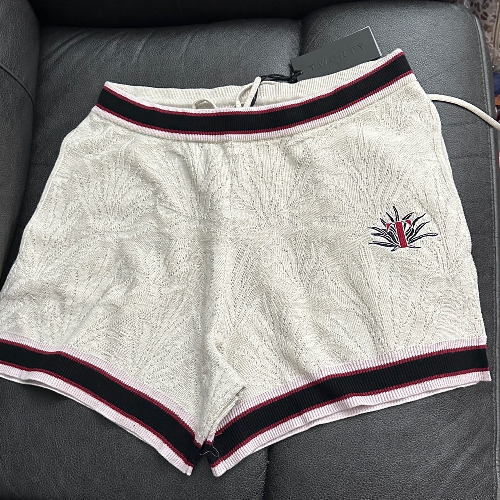 Twenty Cream and Pink Women Shorts